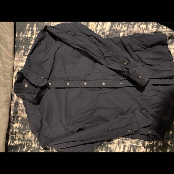 TWO , lightweight TRUE NAVY BLUE SHIRTS sz Small - Picture 3 of 3